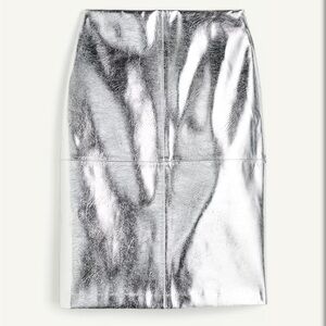 H & M Silver Metallic Coated Women's Skirt Sz.10